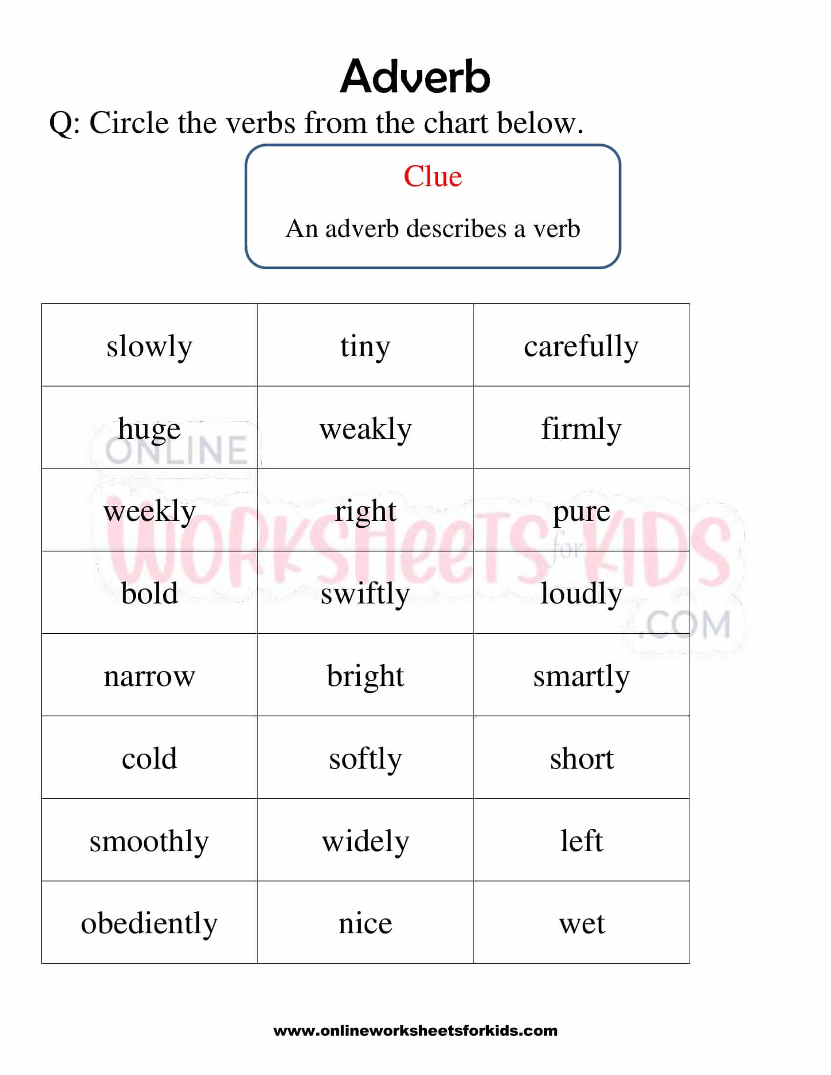 free printable adverb worksheet for grade 1