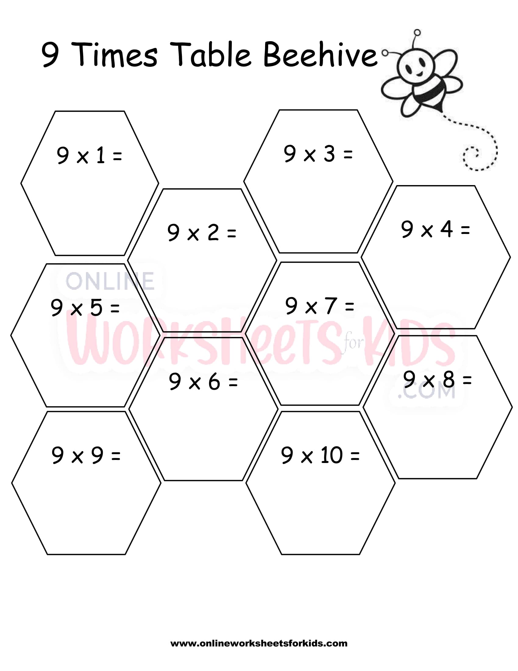 multiplication table 9 worksheet pdf