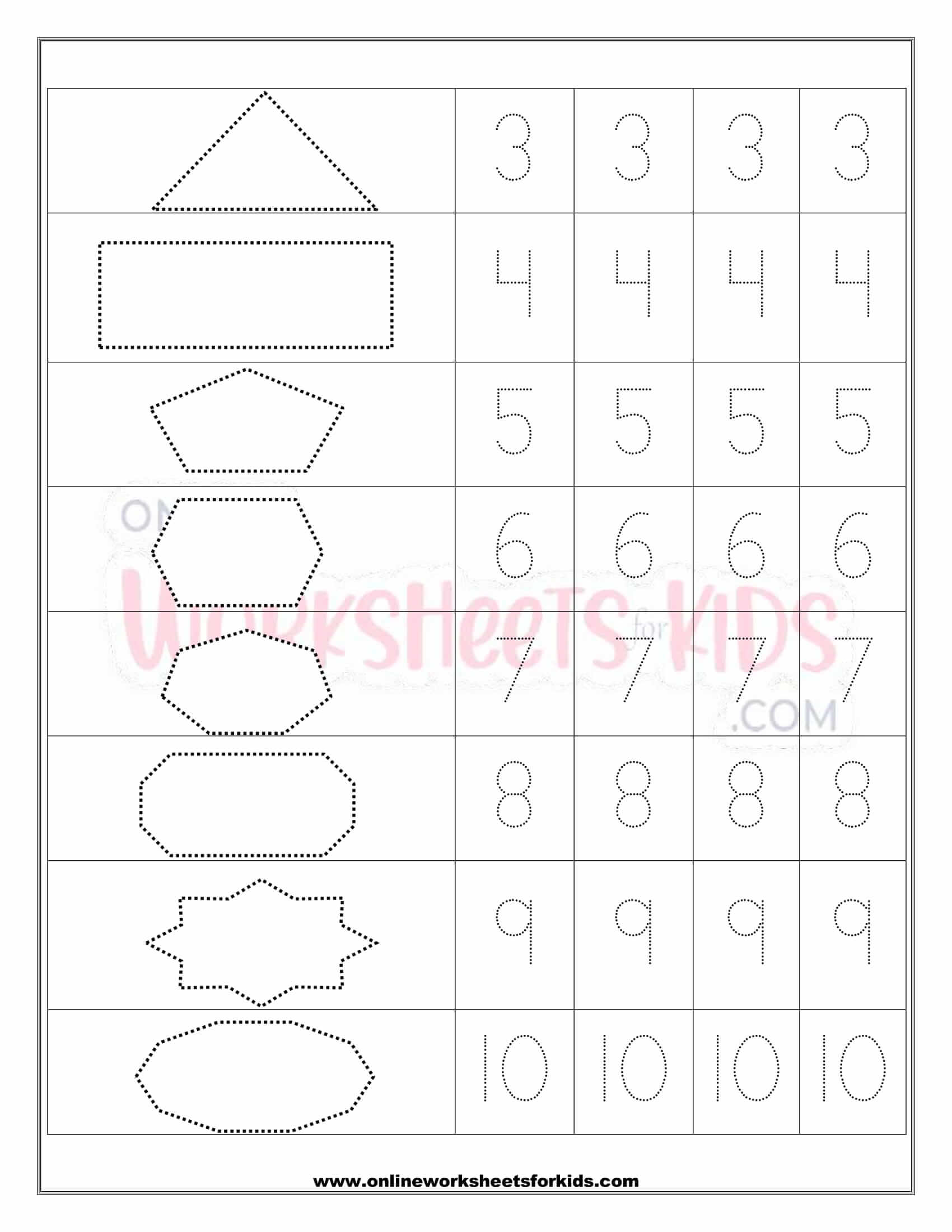 download free printable preschool shapes and number tracing worksheets