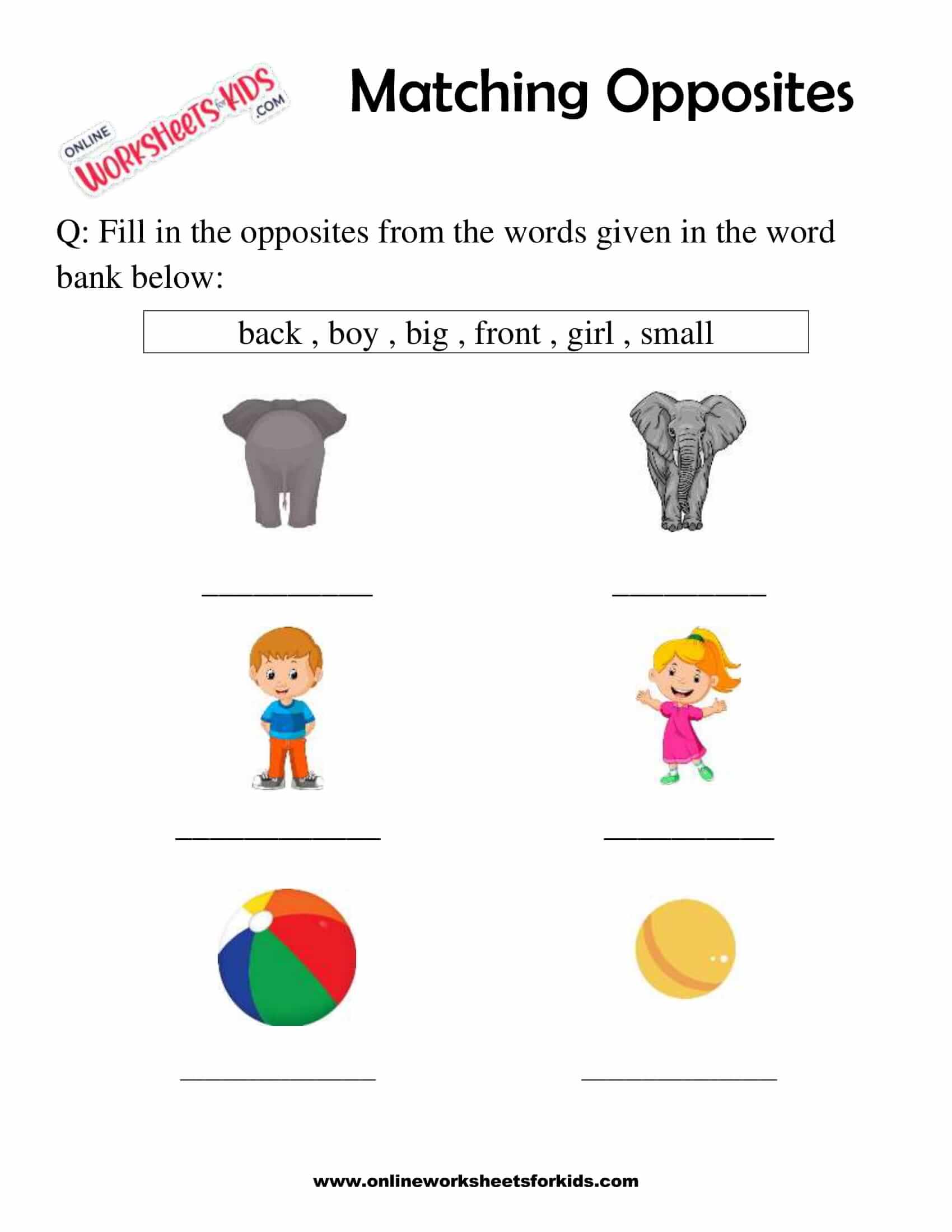 Connect The Two Objects That Are Opposites 4
