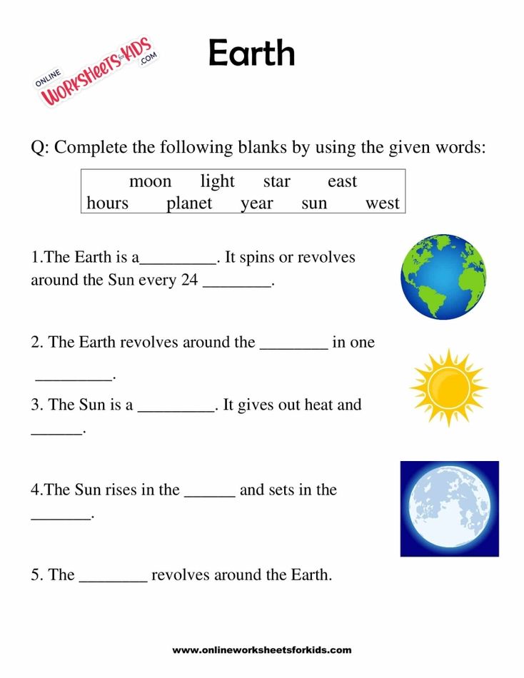 Earth Worksheets for grade 1-5