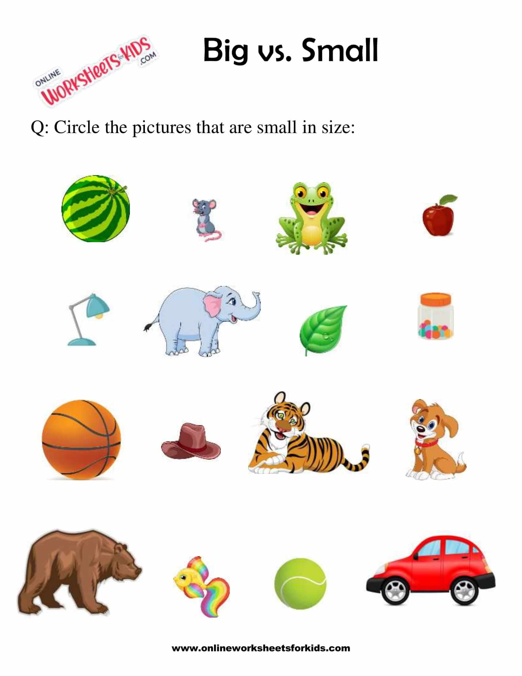 big and small worksheets for kindergarten circle bigger and smaller  activities