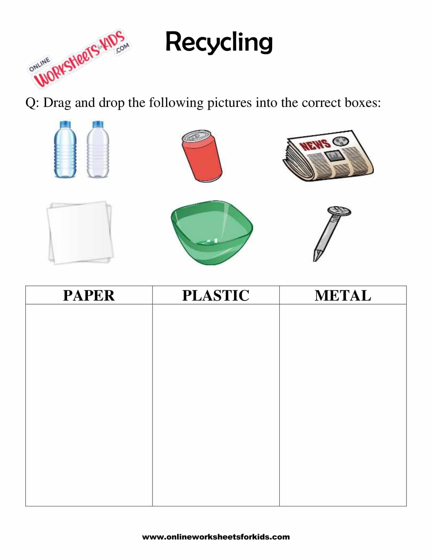 Free Reduce Reuse Recycle Worksheets For Grade 21 For Reduce Reuse Recycle Worksheet