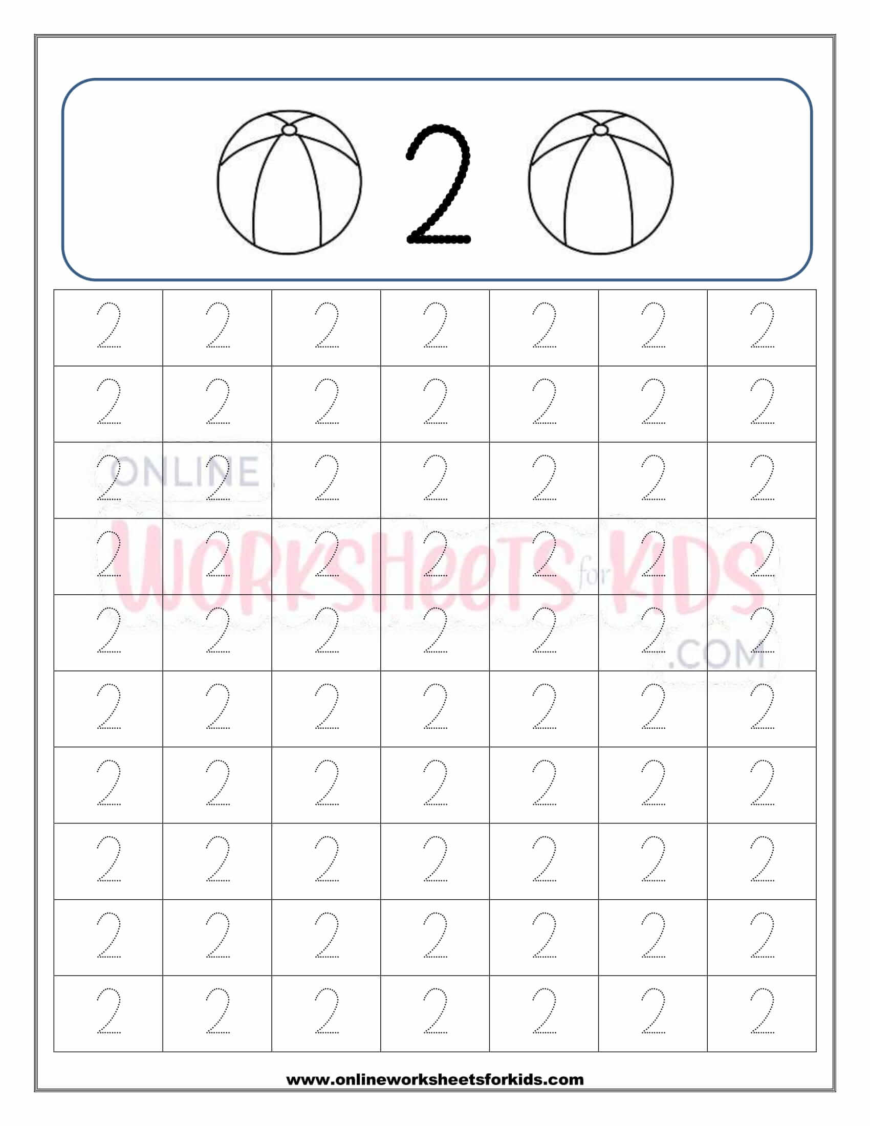Number Tracing Worksheets For Preschool 1-10