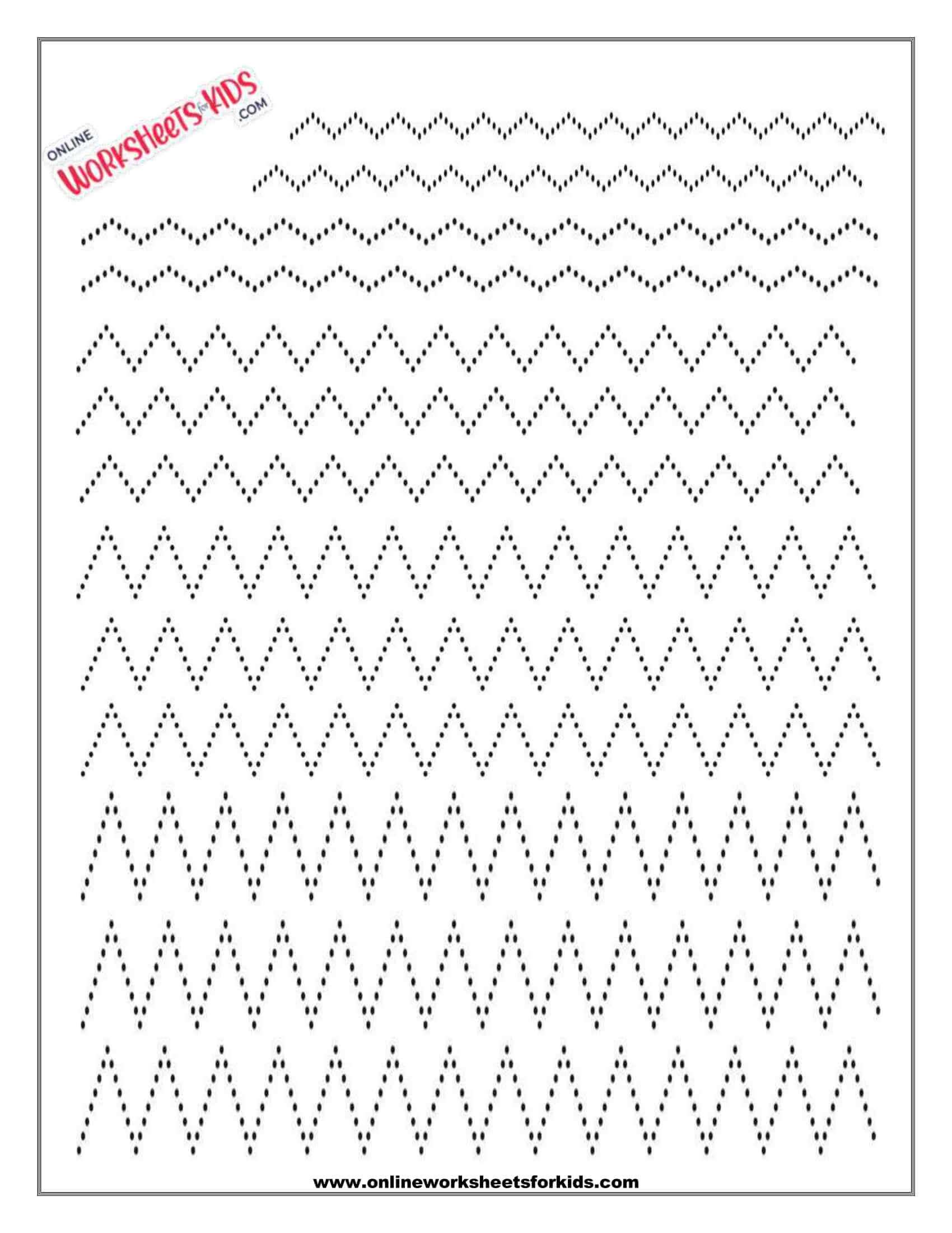 zig zag line tracing worksheet