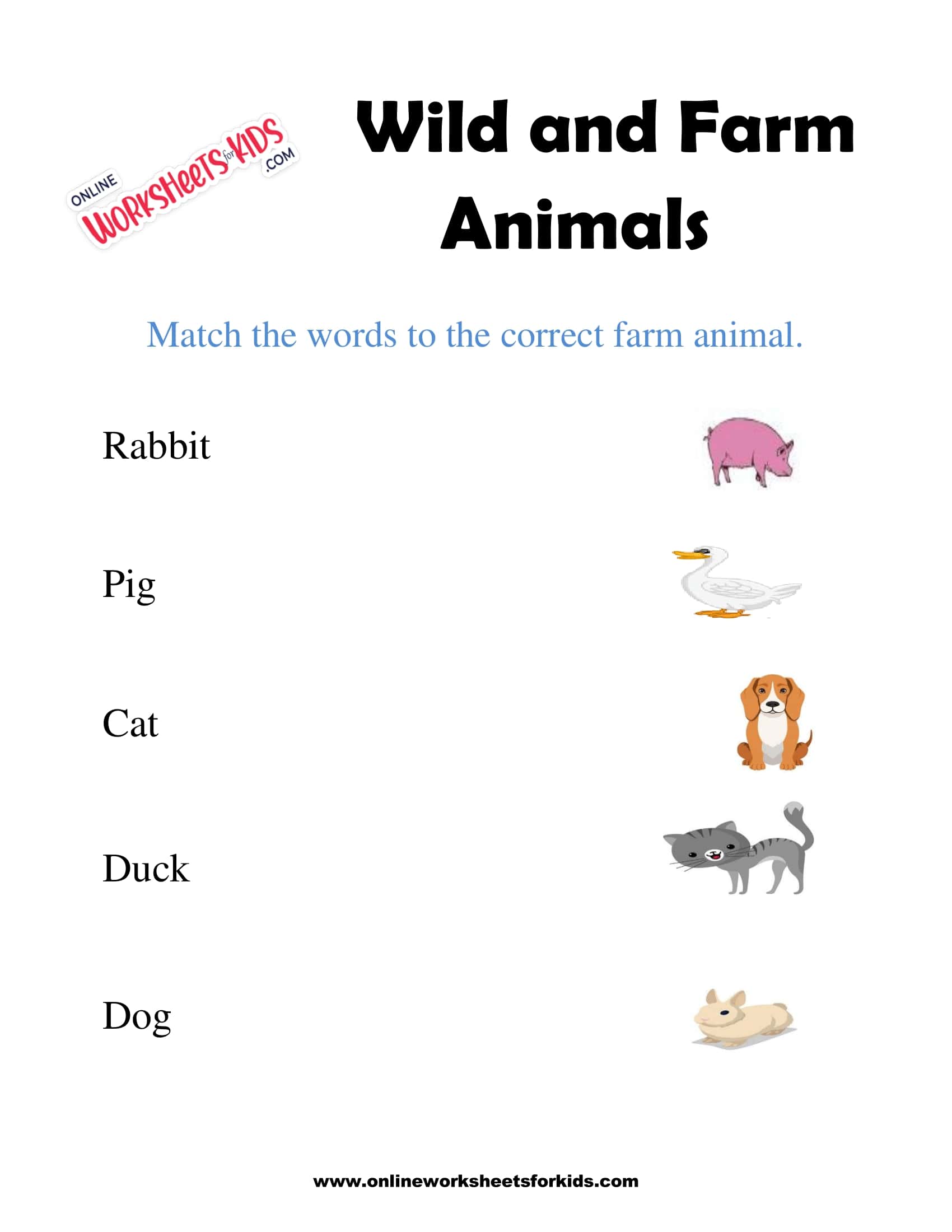 Wild And Farm Animals Worksheets 5