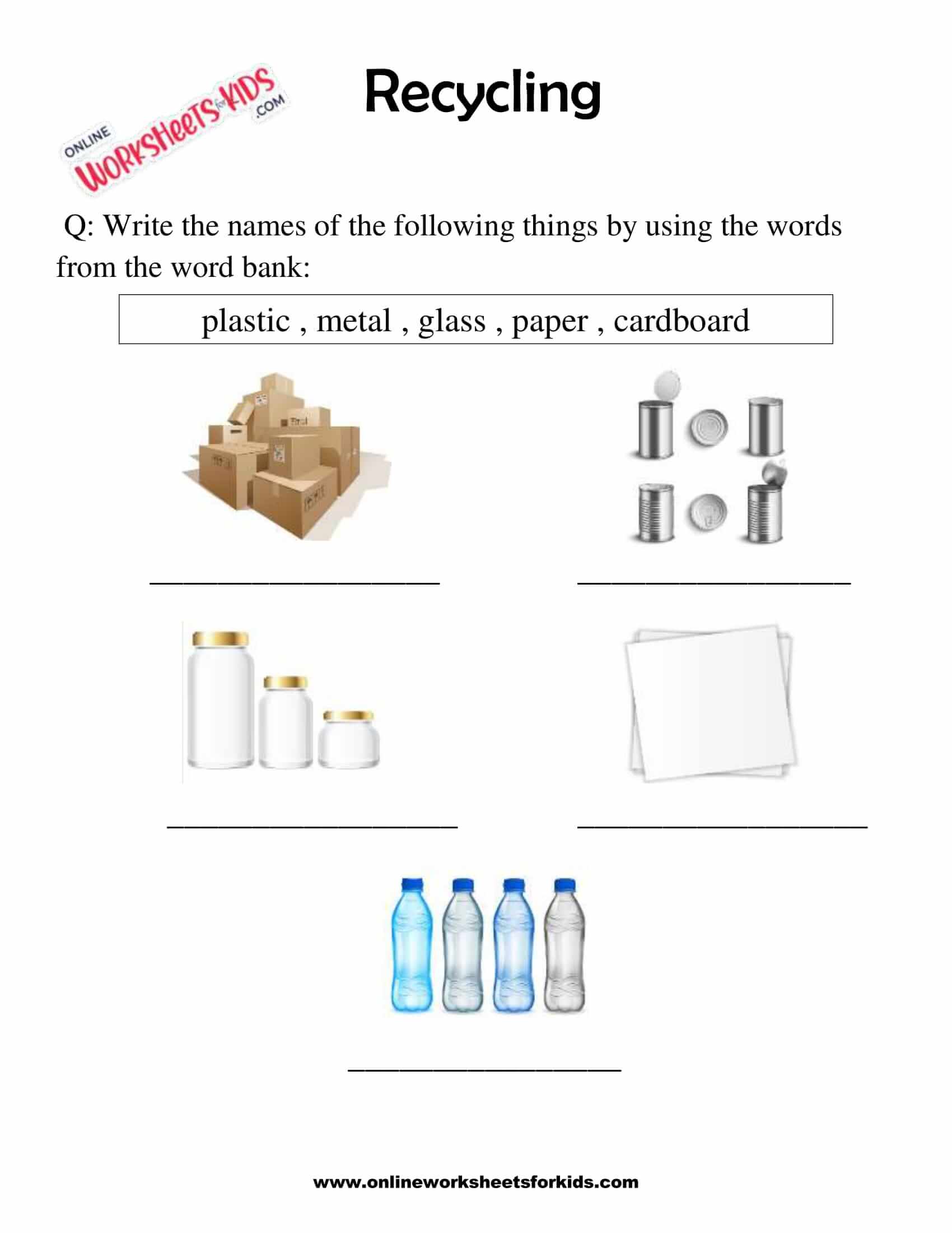 Free Reduce Reuse Recycle Worksheets For Grade 1