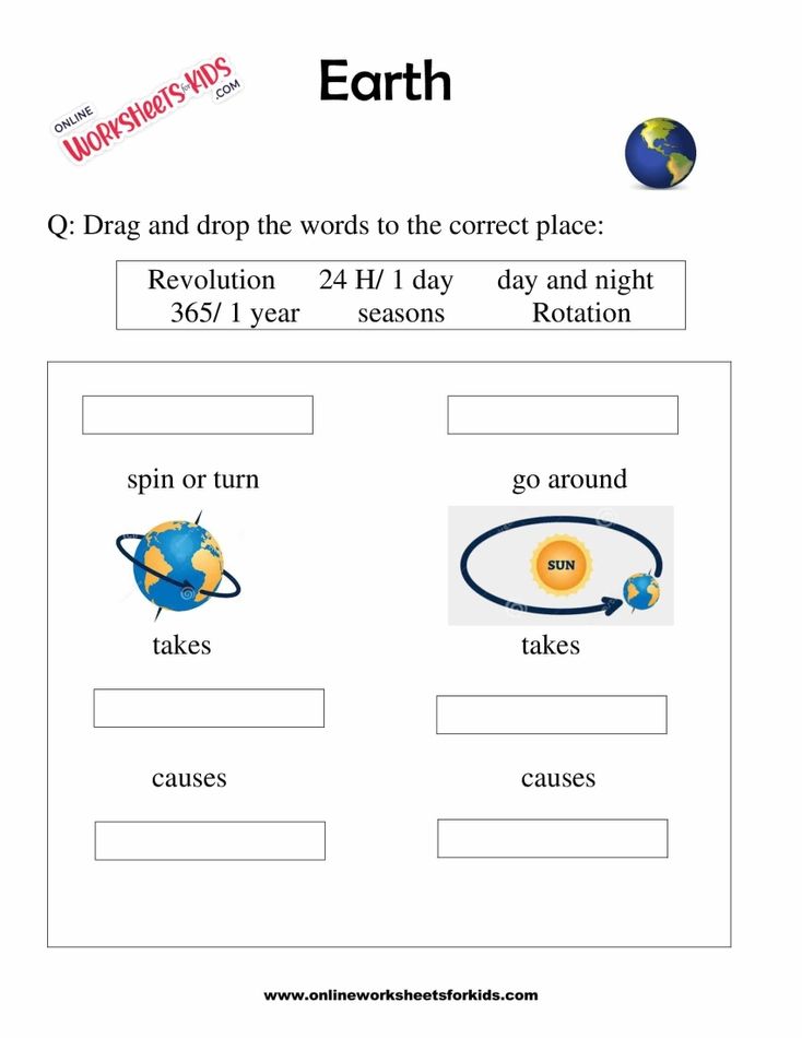 Earth Worksheets for grade 1-7