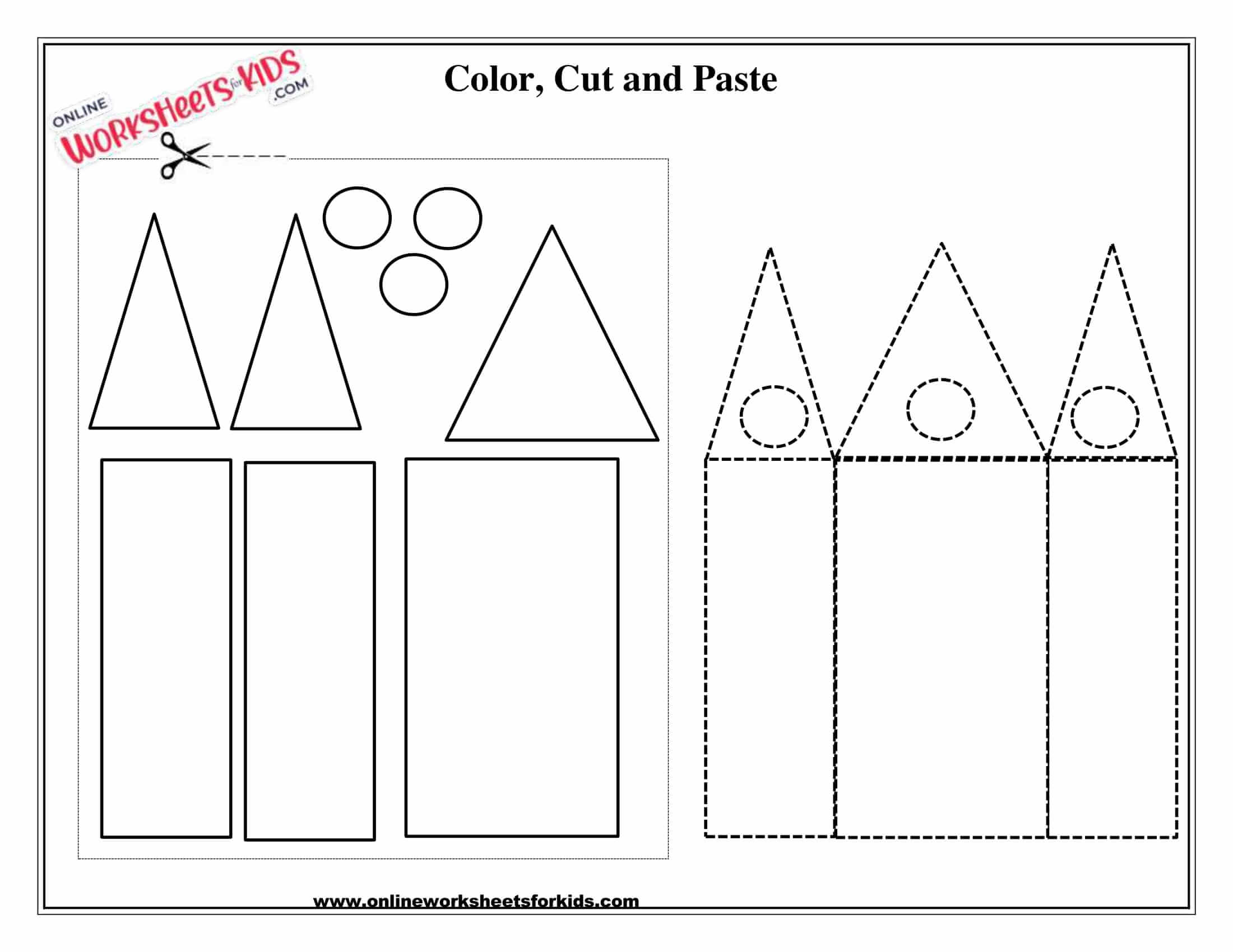 cut and paste shapes triangle and rectangle 4
