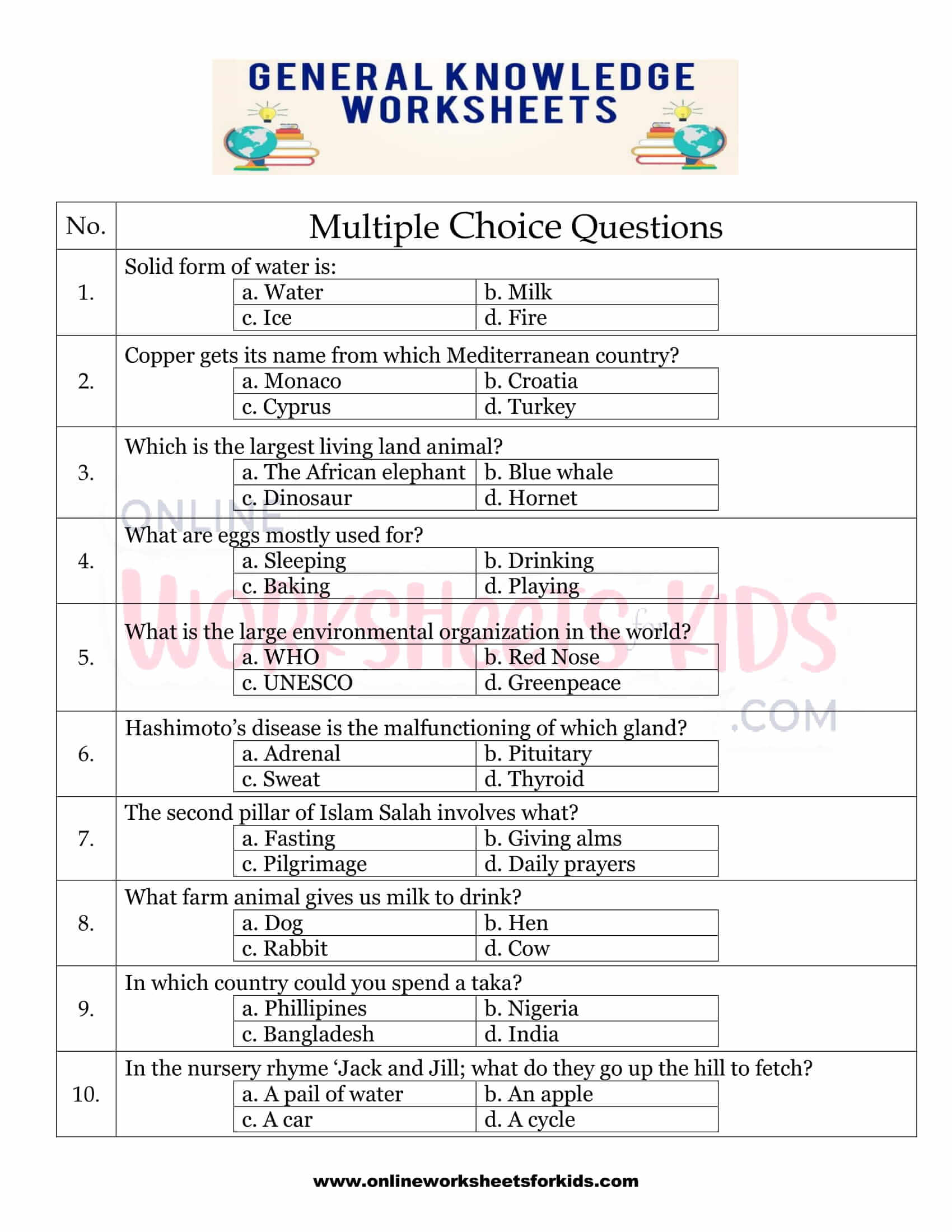 general knowledge essay questions