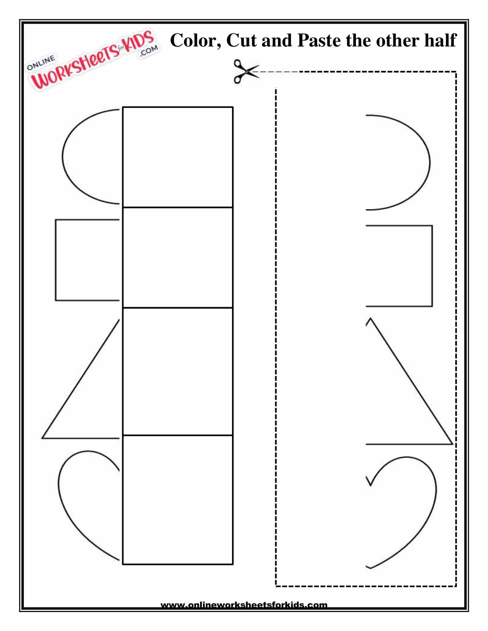 cut and paste shapes triangle square rectangle and diamond 1