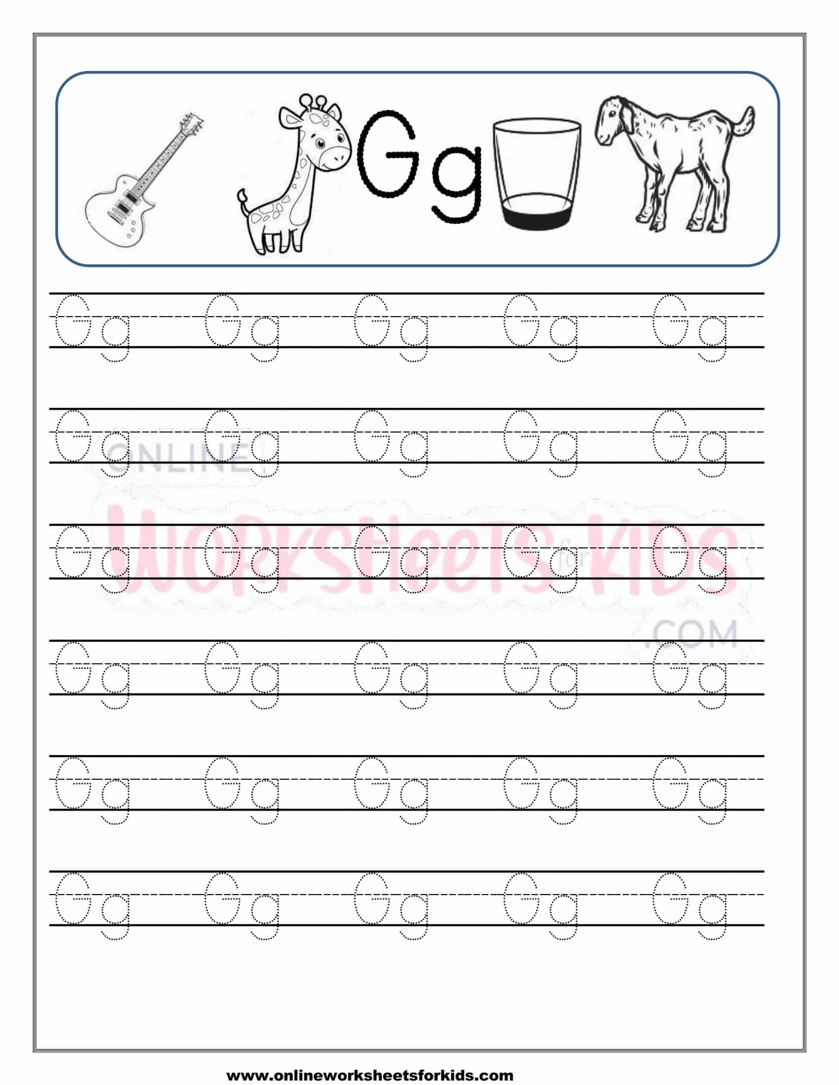 Capital And Small Letter Tracing Worksheet 7