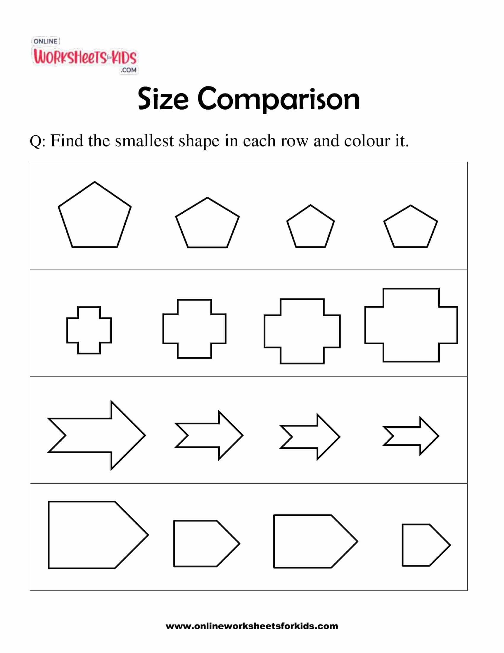 Size Worksheets