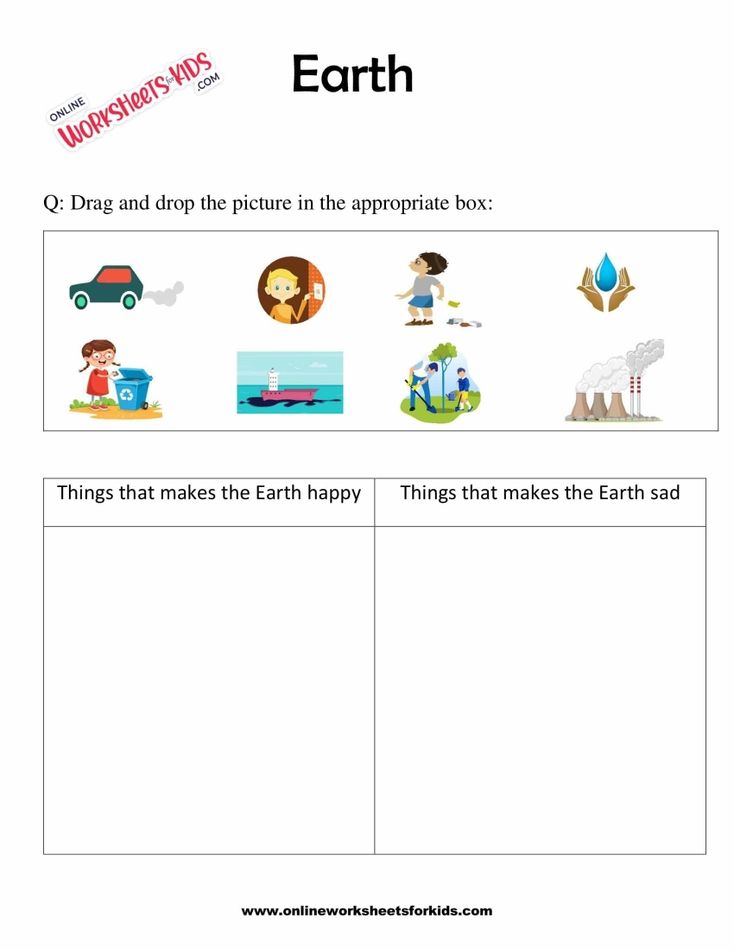 Earth Worksheets for grade 1-8