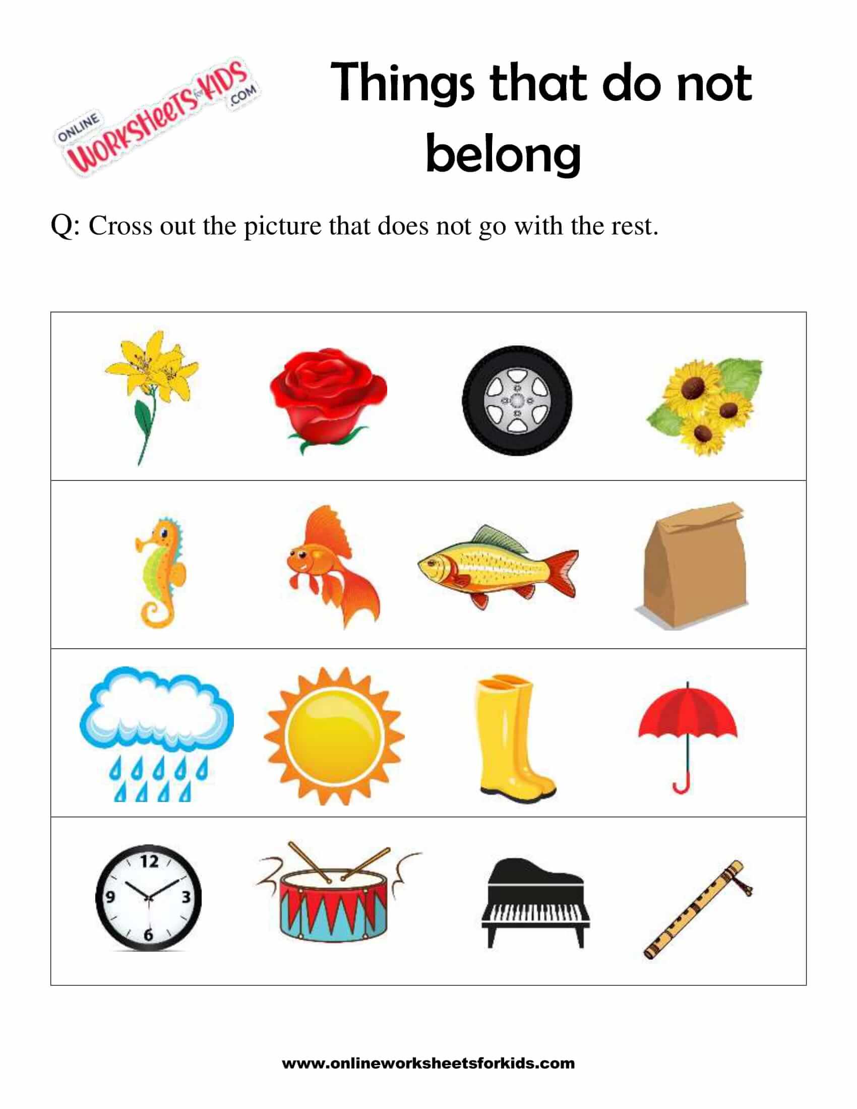 Cross Out The Object That Doesn't Belong 2