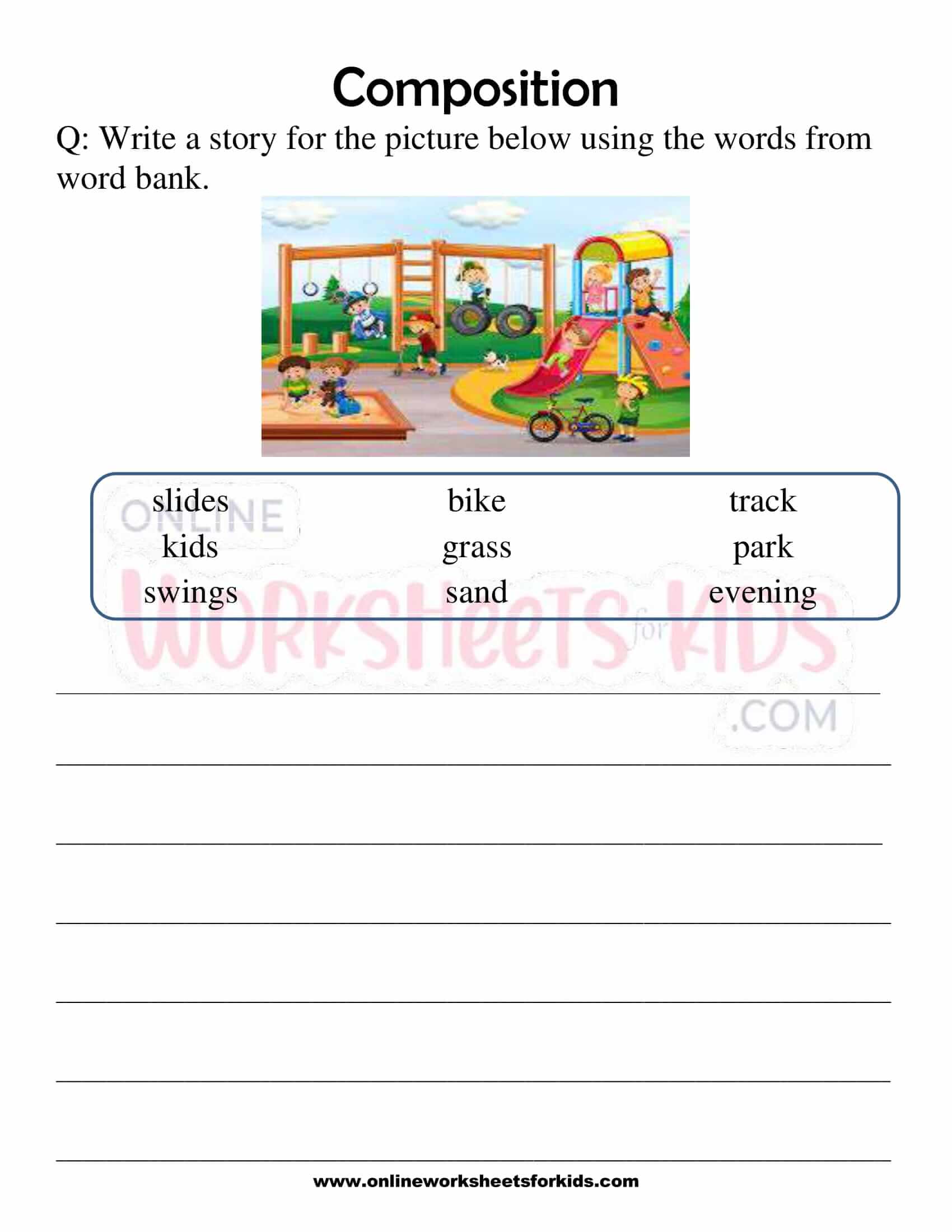 Composition worksheets for grade 1 3