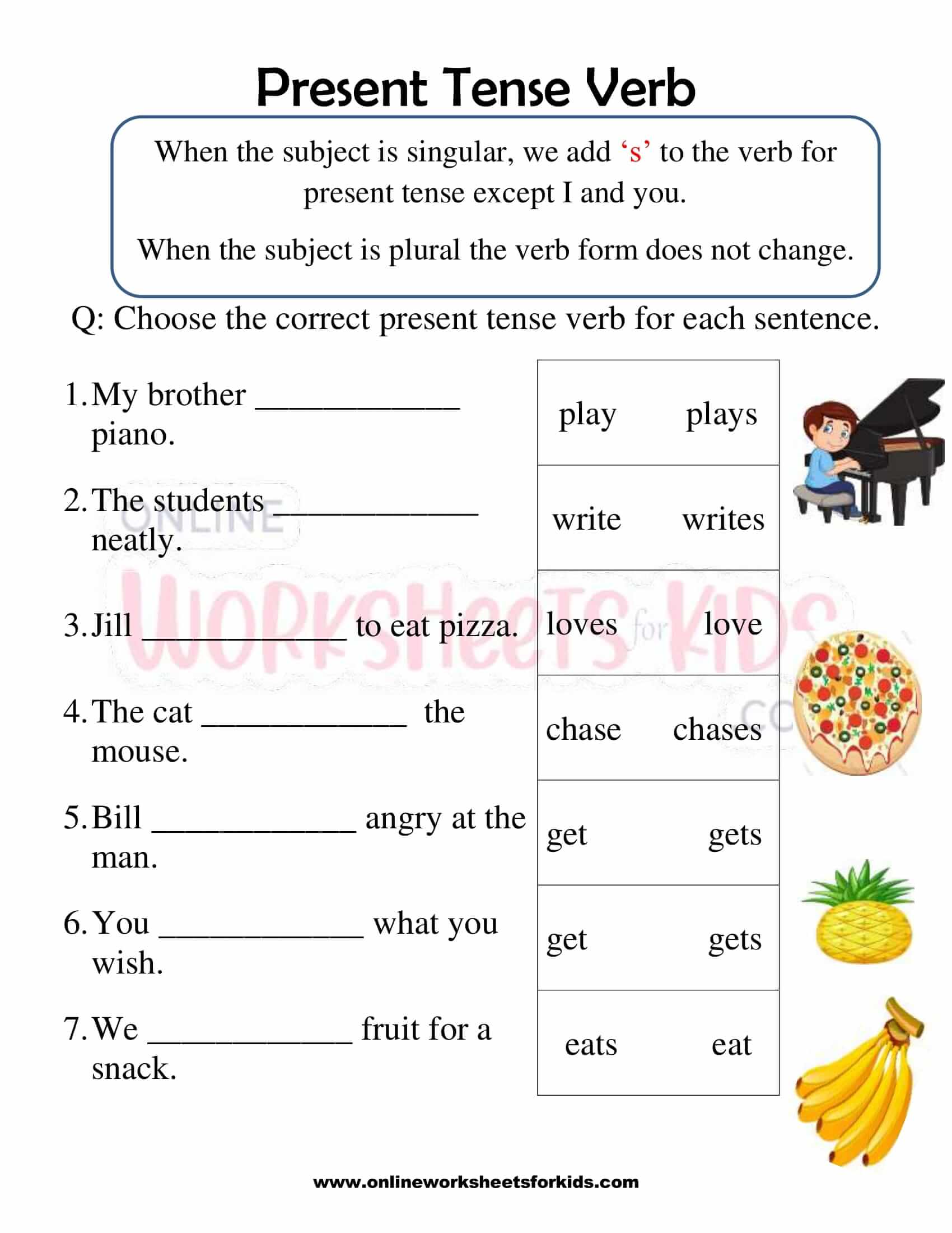 Past And Present Tense Worksheets For 1st Grade