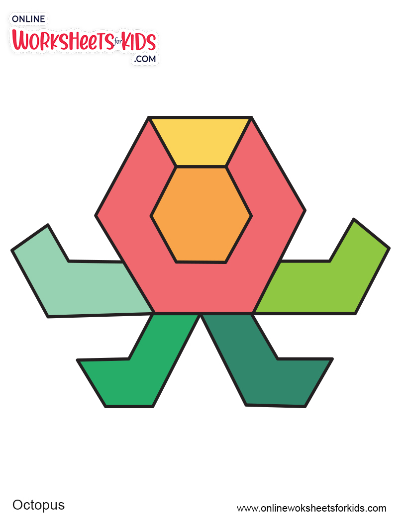 Free Tangram Sea Animals Worksheets for Grade 1